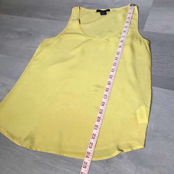 French Connection Womens Silk Tank Yellow Chiffon Pullover Womens 4 - Picture 3 of 7